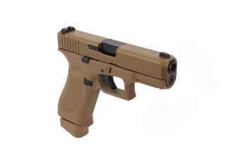 The Glock G19X 9mm pistol features a large frame with a G19 slide